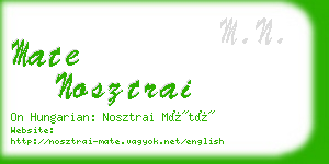 mate nosztrai business card